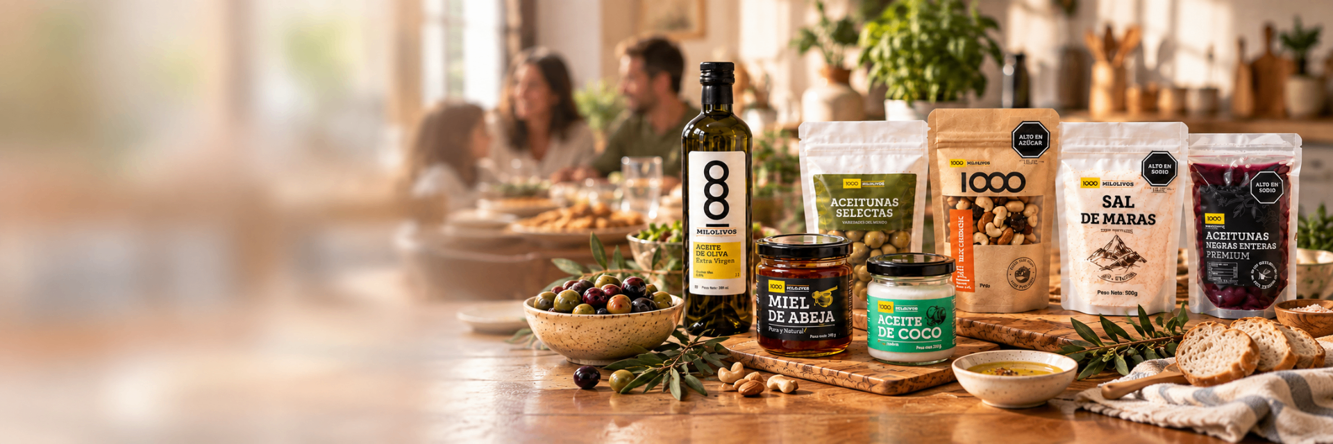 Selección de aceites, aceitunas y productos gourmet Mil Olivos