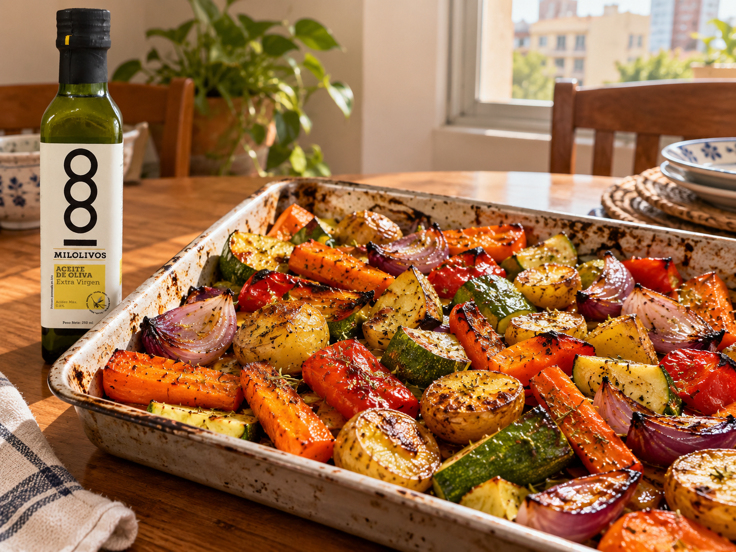 Verduras asadas con aceite de oliva